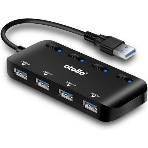 Powered USB Hub, GARMESE 4-Port USB A Hub High Speed USB 3.0 Hub