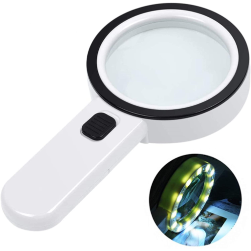 Pocket Magnifying Glass Handheld with Light, Mini Illuminated Folding  Magnifier Lighted Magnifier for Reading, Inspection, Low Vision