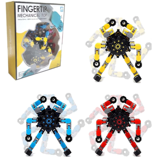 4 Packs Funny Sensory Fidget Toys, Transformable Chain Robot Finger Toy DIY  Deformation Robot Mechanical Spinners Twister Fingertip Stress Relief Gyro  Toy for Kids Adults 