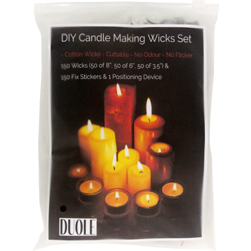 DINGPAI 100pcs Cotton Candle Wicks, 6 Inches Low Smoke Pre-Waxed Candle Wicks for Candle Making, Candle DIY