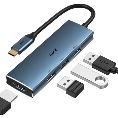 Aceele USB C Hub with 4K@60Hz HDMI, 1 USB USB 3.0 Data Ports,2 USB 2.0 Data  Ports, Type-C Power Delivery Port., 5 in 1 USB C to HDMI Hub Dongle