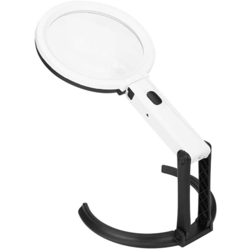 Tm-Home Large 10X Magnifying Glass with Light and Stand, Folding