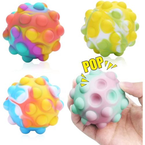Valentines Day Gifts for Kids 4 Packs Pop Ball Fidget Toy, 3D Ball Push  Bubble Push Squeeze Ball Sensory Toy, Gift Popular Stress Relieving Fidget  Toy